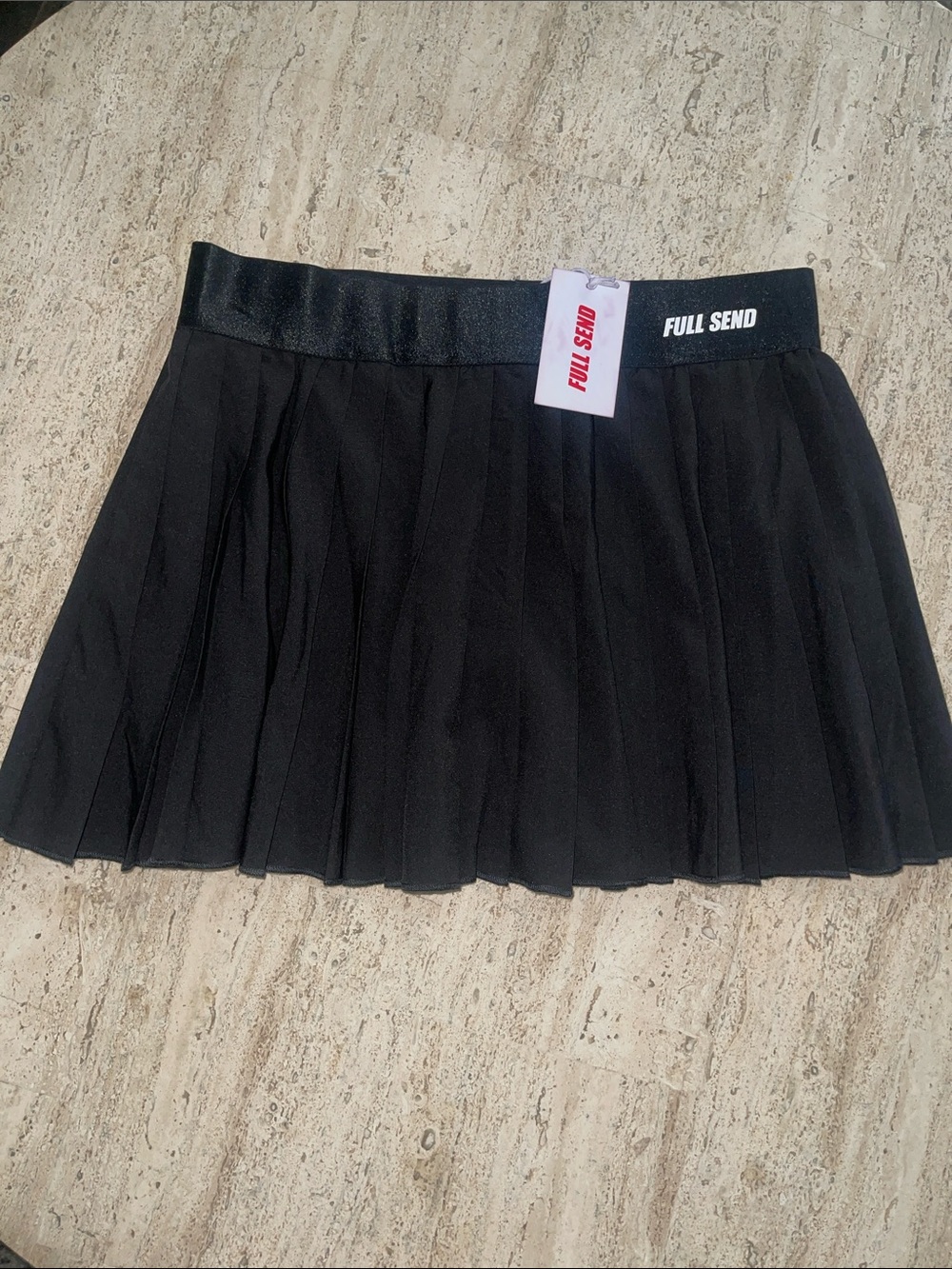Full Send Fitness Send It Skirt Pleated Athletic Skirt High-rise Front logo Sz M